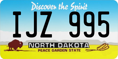 ND license plate IJZ995