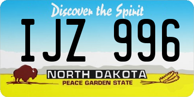 ND license plate IJZ996
