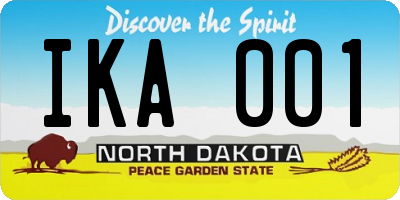 ND license plate IKA001
