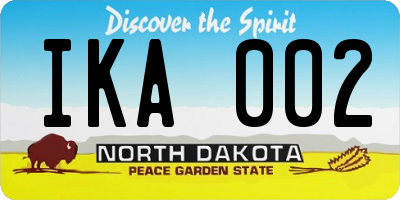 ND license plate IKA002