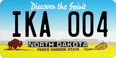 ND license plate IKA004