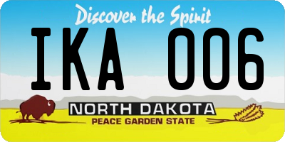 ND license plate IKA006