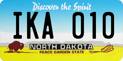 ND license plate IKA010