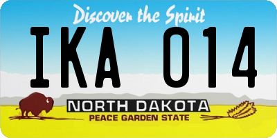ND license plate IKA014