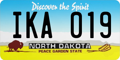 ND license plate IKA019