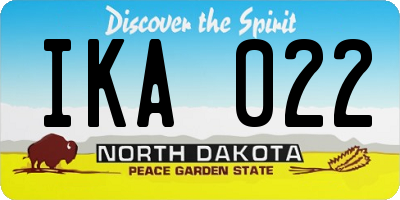 ND license plate IKA022
