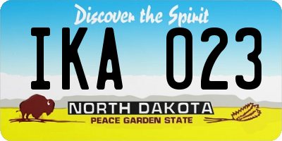 ND license plate IKA023