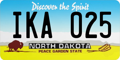ND license plate IKA025
