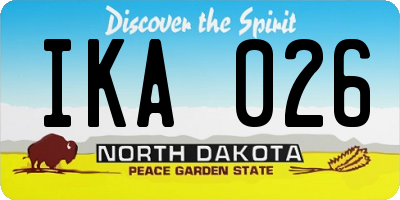 ND license plate IKA026
