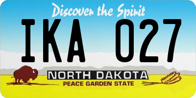 ND license plate IKA027