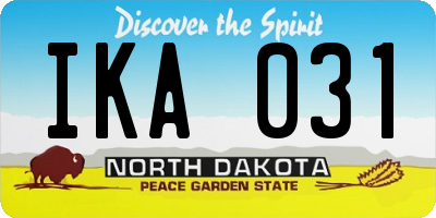 ND license plate IKA031
