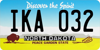 ND license plate IKA032