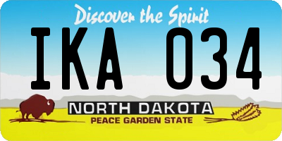 ND license plate IKA034