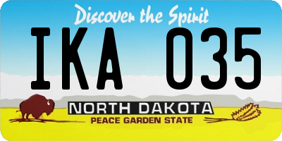 ND license plate IKA035