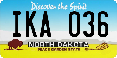 ND license plate IKA036