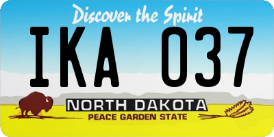 ND license plate IKA037