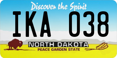 ND license plate IKA038