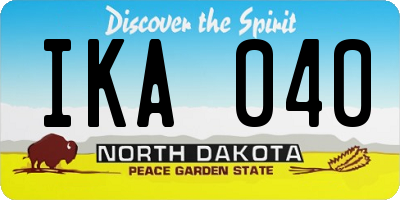 ND license plate IKA040