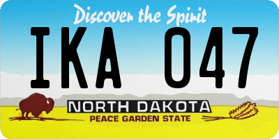 ND license plate IKA047
