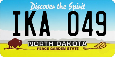 ND license plate IKA049