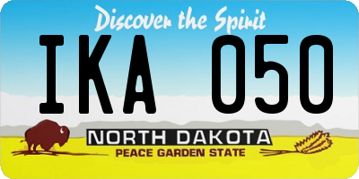 ND license plate IKA050