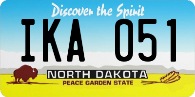 ND license plate IKA051