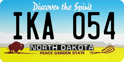 ND license plate IKA054