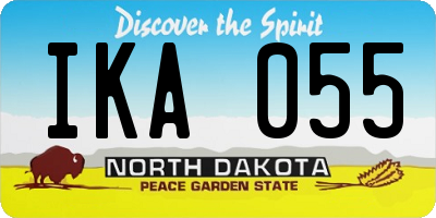 ND license plate IKA055