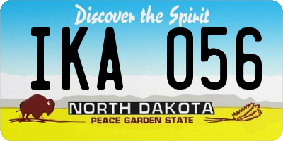 ND license plate IKA056