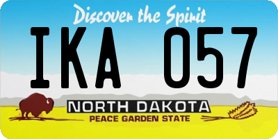 ND license plate IKA057