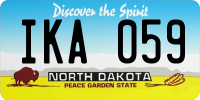 ND license plate IKA059