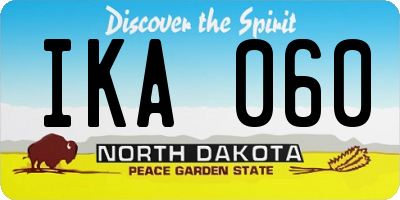 ND license plate IKA060