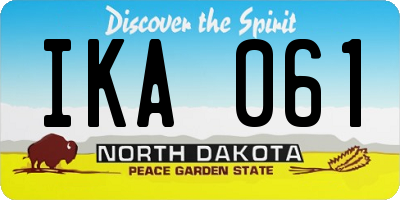 ND license plate IKA061