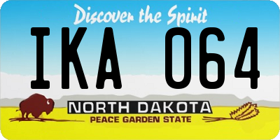 ND license plate IKA064
