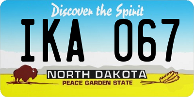 ND license plate IKA067