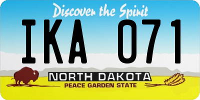 ND license plate IKA071