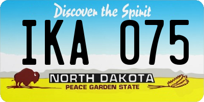 ND license plate IKA075