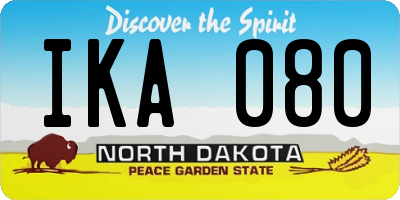 ND license plate IKA080