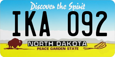 ND license plate IKA092