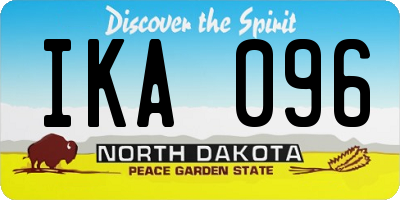 ND license plate IKA096