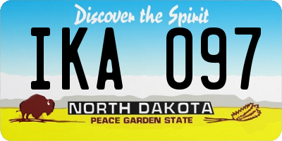 ND license plate IKA097