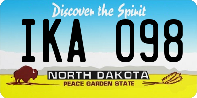 ND license plate IKA098