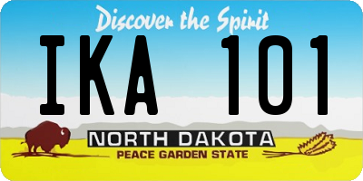 ND license plate IKA101