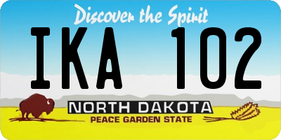 ND license plate IKA102