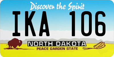 ND license plate IKA106