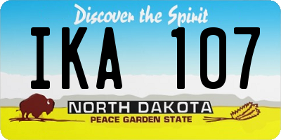 ND license plate IKA107