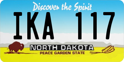ND license plate IKA117