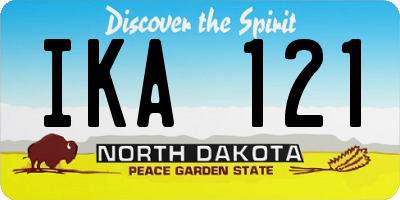 ND license plate IKA121
