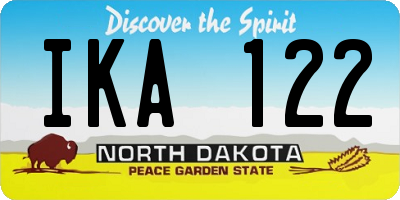 ND license plate IKA122