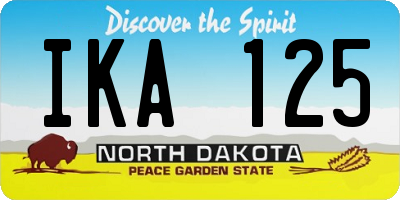 ND license plate IKA125